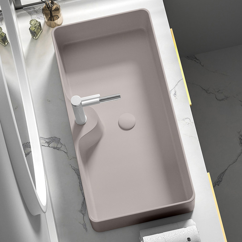 陶瓷台上盆大容量洗手盆洗脸盆长方形卡其台盆洗漱面盆水盆水池槽,家装主材,台上盆,淘宝优惠券,粉丝福利购,淘宝优惠卷