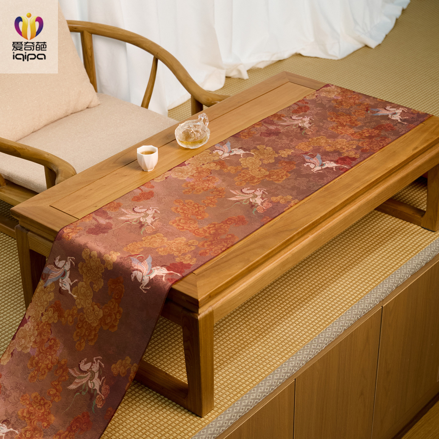 爱奇葩 敦煌天马流云中式桌旗高端茶席茶垫防水茶旗茶几茶台桌布,居家布艺,桌旗,淘宝优惠券,粉丝福利购,淘宝优惠卷