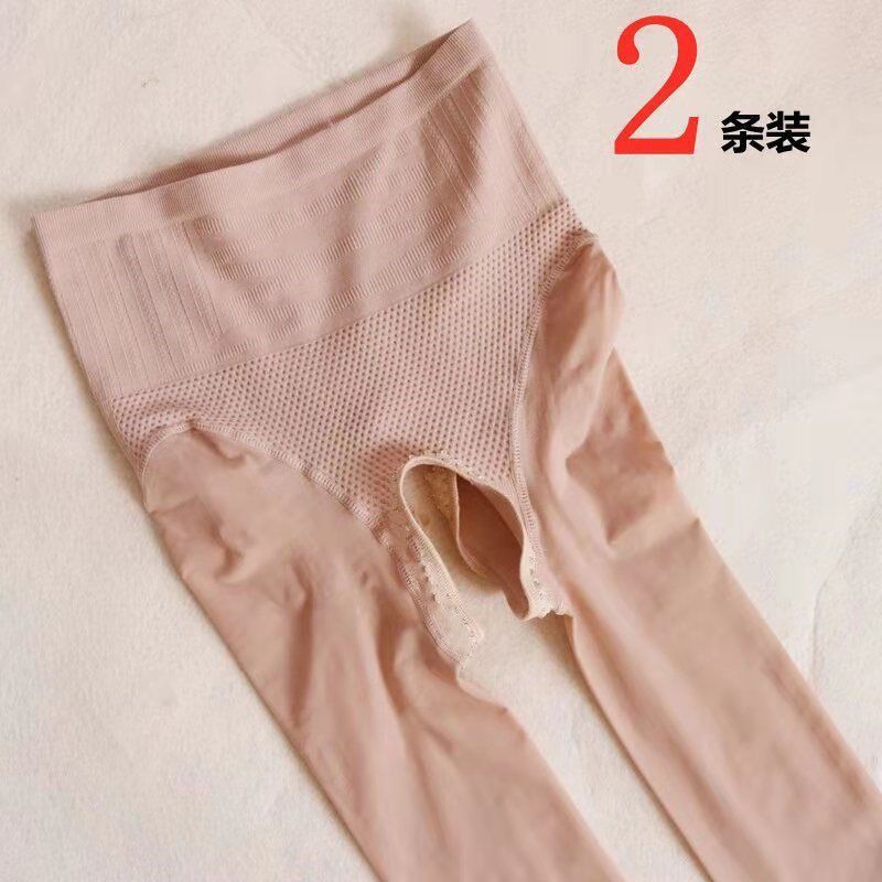 钢丝袜女薄款开档连裤袜防勾丝春秋款光腿踩脚肉色连裤袜丝袜