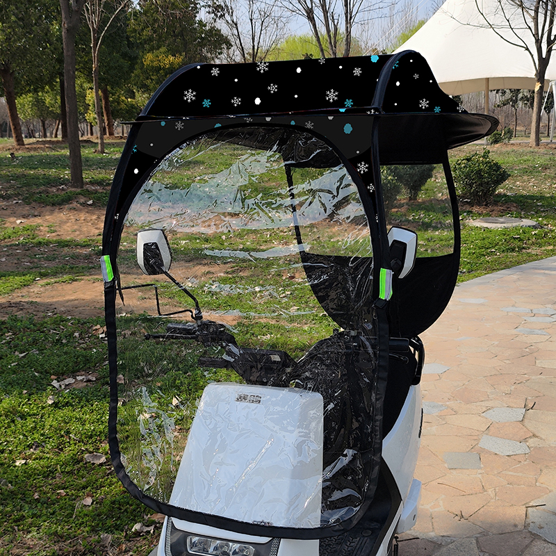 电动车车棚雨棚防雨新款加厚电瓶摩托车透明防晒挡风罩遮阳伞篷