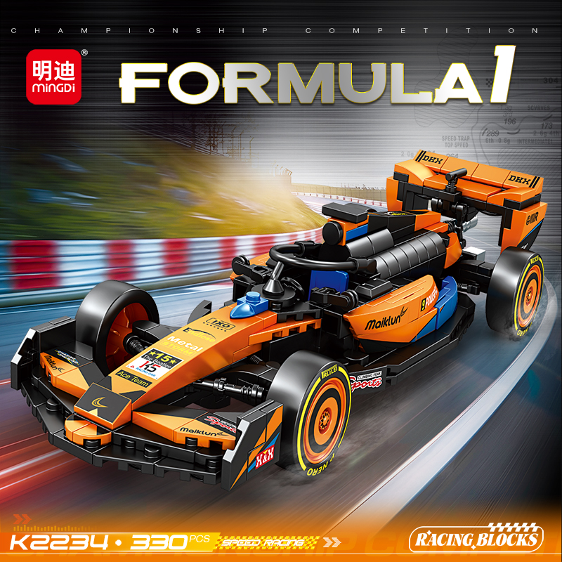 明迪2025新款积木赛车F1赛车