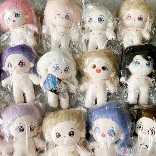 现货清仓白菜价棉花娃娃女娃炸毛娃娃20cm公仔礼物娃娃无属性