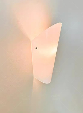 CHUYI法式中古vintage极简背景玻璃壁灯意式现代白色过道床头壁灯