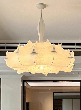 轻法式Zeppelin客厅蚕丝吊灯意大利设计师侘寂奶油风复古主卧室灯