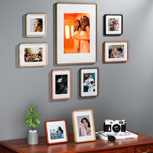 高级感实木相框摆台定制7寸8寸10寸油画框装 裱洗照片做成相框挂墙