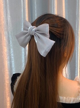 jisoo金智秀同款黑色丝绒大蝴蝶结发夹后脑勺新年发卡发饰头饰品