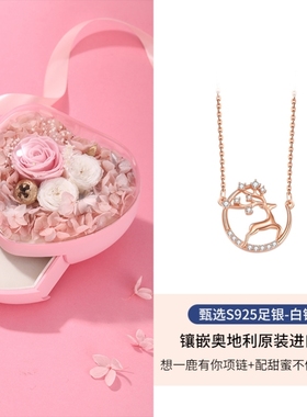 一路鹿有你小众设计感饰品锁骨链