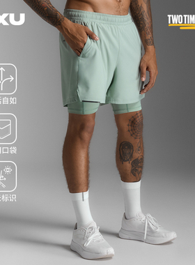 2XU Aero系列二合一短裤运动健身速干跑步马拉松压缩裤男士梭织裤