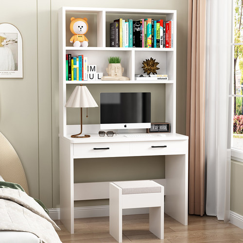 客厅实木书桌书架一体儿童写字台