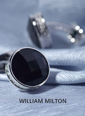 WILLIAM MILTON甄选夜辉法式袖扣男士轻奢定制时尚高级衬衫袖口钉