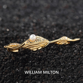 WILLIAM MILTON栖山揽月领带夹男士 商务高档领带别针轻奢领夹礼盒