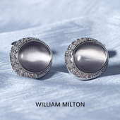 扣男高端配饰袖 WILLIAM MILTON银辉映月轻奢猫眼石袖 口钉定制礼物