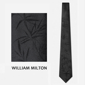 高端商务配饰礼盒装 WILLIAM MILTON国风墨柳夜阑真丝手打领带男士