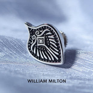 WILLIAM 礼物 胸针法式 MILTON奇妙物羽浮雕胸针男轻奢定制西装