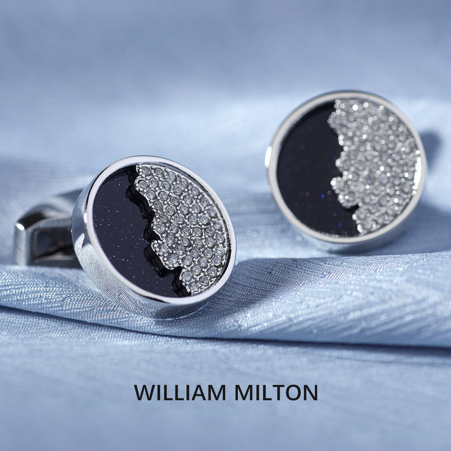 WILLIAM MILTON星途坦荡袖扣男士高端设计感星空石轻奢袖口钉礼盒