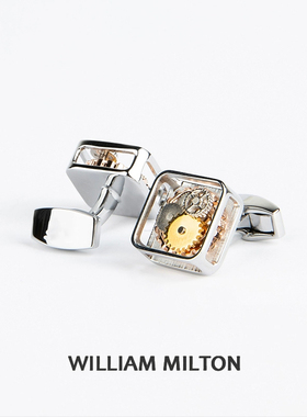 WILLIAM MILTON英国风格机械齿轮袖扣男轻奢定制西装袖钉法式礼物
