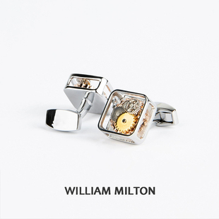 机械齿轮袖 WILLIAM 礼物 MILTON英国风格 袖 钉法式 扣男轻奢定制西装