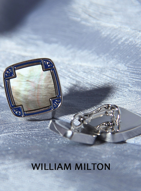 WILLIAM MILTON国风彩色贝母袖链袖扣男士轻奢袖口钉生日定制礼物