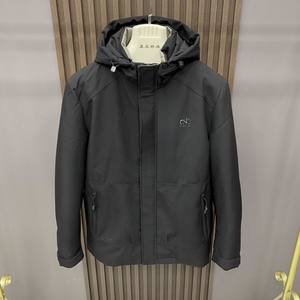 新款派克服男士短款皮草外套獭兔毛内胆可拆卸皮毛一体冬季连帽