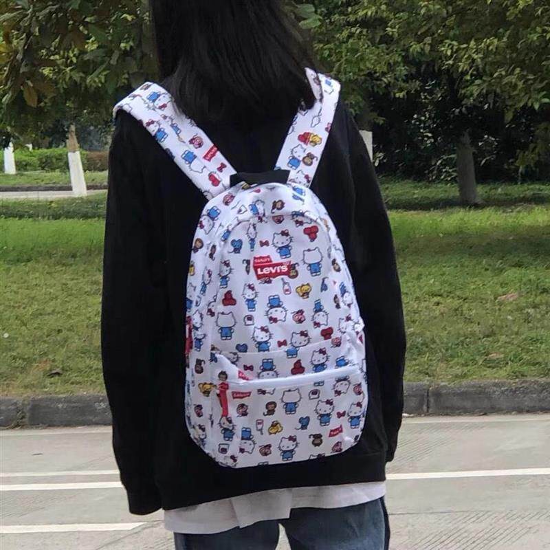 2024新款kt凯蒂猫双肩包女新款小众背包女初中高中学生印花书包
