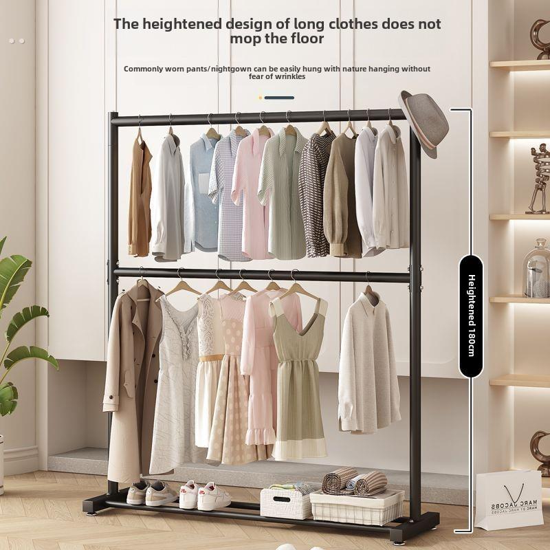 晾衣架落地立式双层出租房屋卧室可折叠阳台宿舍简易晾衣架悬挂晾