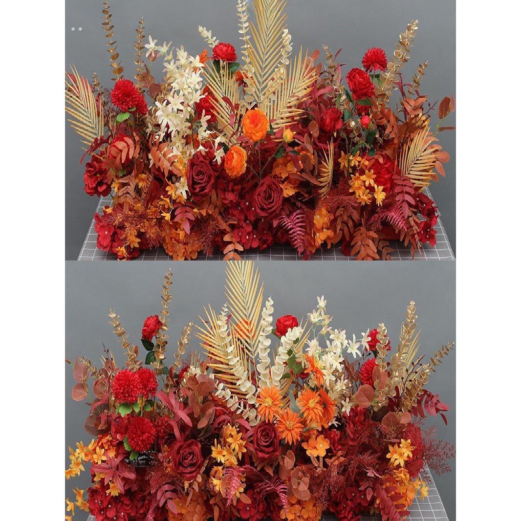 新婚礼人造花桉树花盆花舞台道路领导花舞台花背景花点桌花成品丝