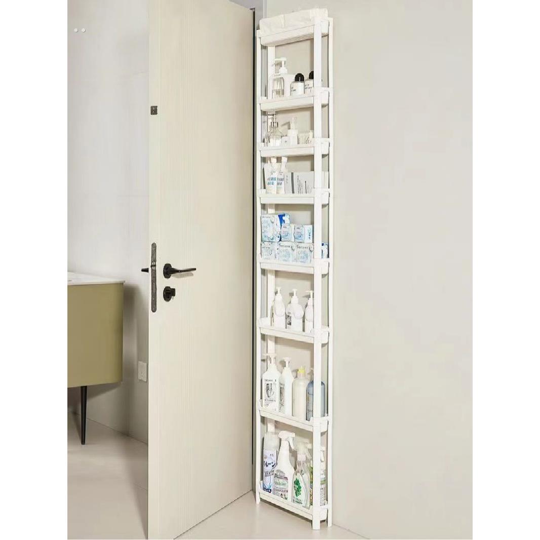 卫生间门后超薄收纳柜浴室门后置物架家用厨房夹缝多层窄边柜增高