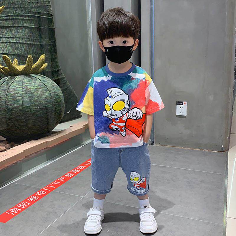 奥特曼男童衣服夏装2024新款儿童装短袖痞帅夏款小童夏季男宝套装