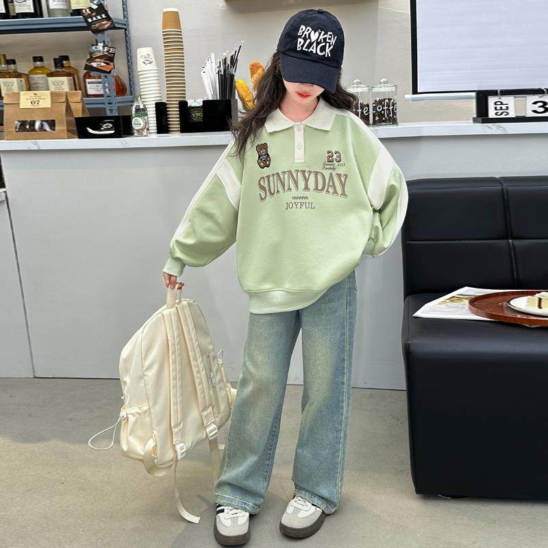 女童卫衣2025春装新款女大童儿童洋气长袖T恤女孩春秋初中生上衣