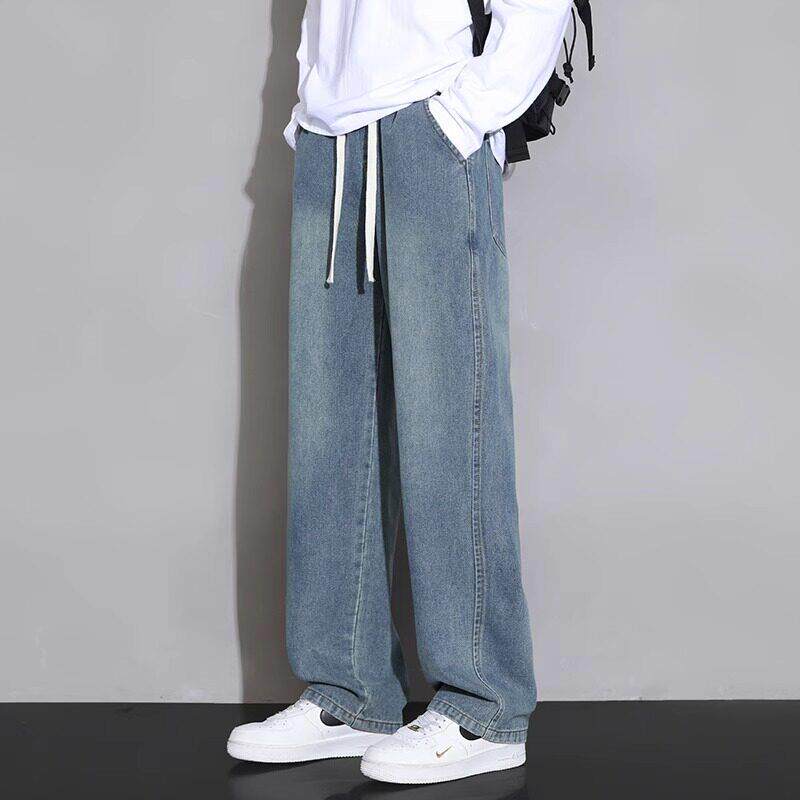 大童天丝直筒裤子13青少年男孩14初高中15学生夏季薄款冰丝牛仔裤