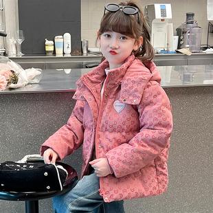 女童棉衣2024新款洋气中大童女装冬季外套儿童秋冬款加厚羽绒棉服