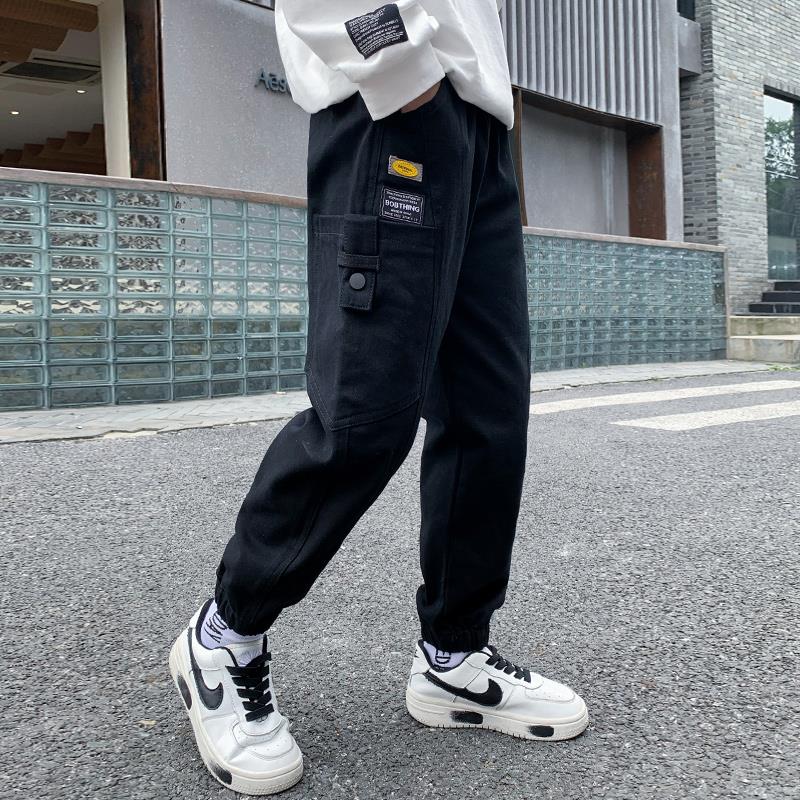 男童裤子男孩冬装2024新款儿童秋冬季休闲长裤中大童一体绒工装裤