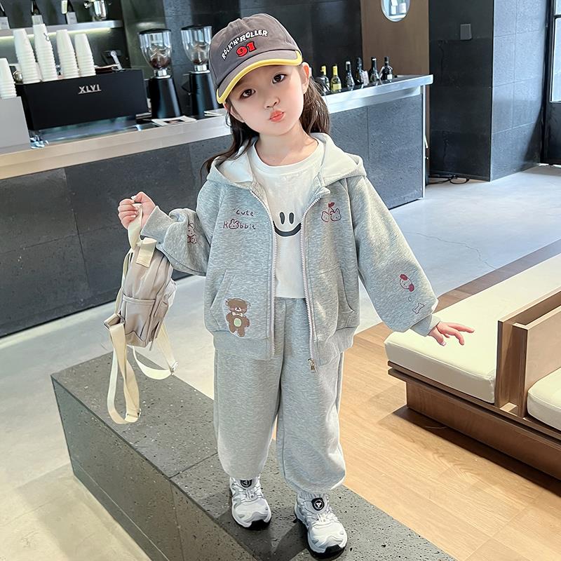 女童洋气春秋季宽松运动外套套装宝宝2025新款网红休闲秋装时尚潮
