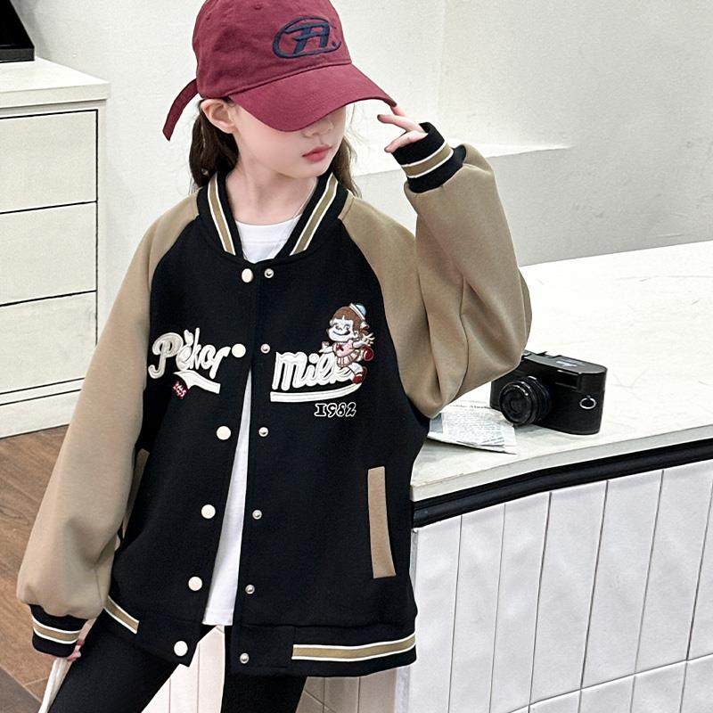女童春秋季棒球服2025新款儿童休闲外套秋装女孩洋气韩版百搭上衣