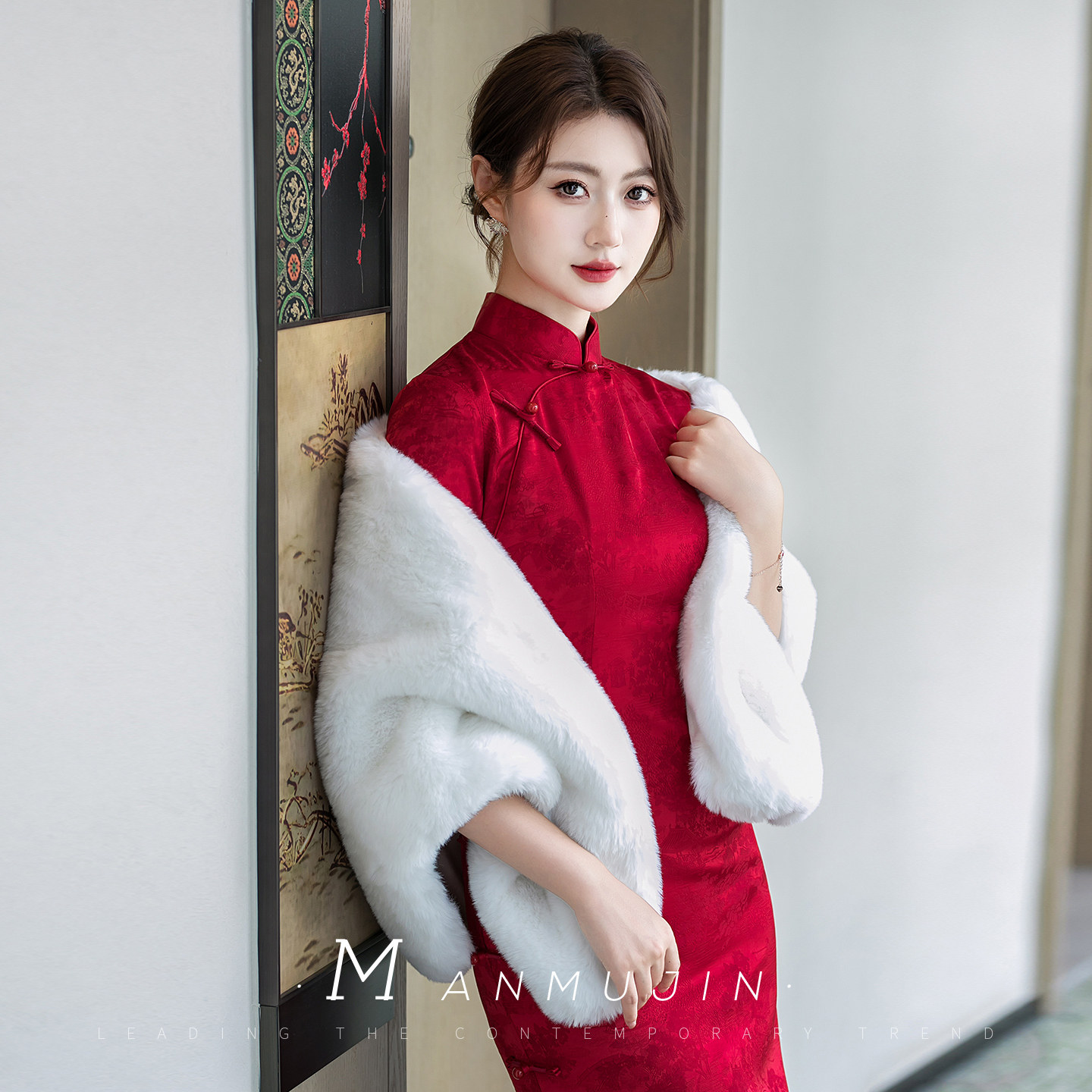 新娘披肩婚纱礼服保暖斗篷毛披风