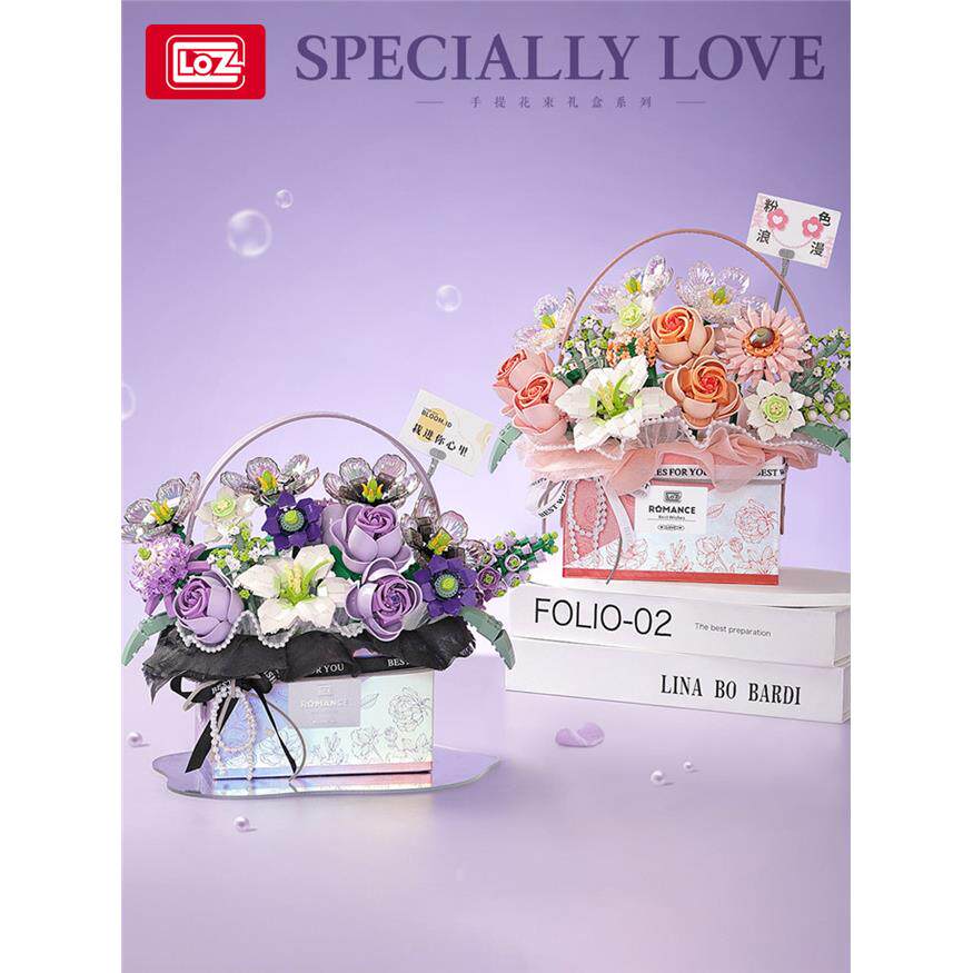 LOZ积木花玫瑰花拼装玩具