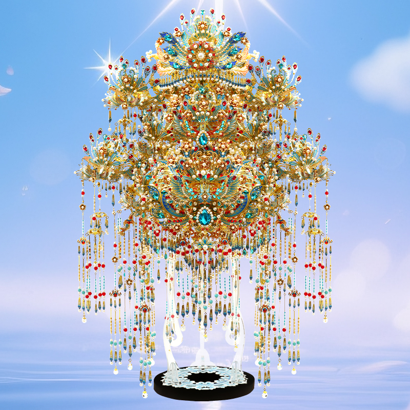 钢达点翠鎏金凤冠diy手工