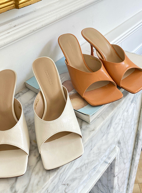 Flapper S羊皮一字高跟拖鞋