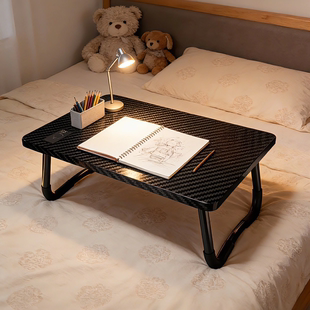 赞弥床上小桌子可折叠笔记本电脑桌家用懒人小桌板学生宿舍电竞风碳纤维小桌子上下铺学习桌书桌阅读写字神器