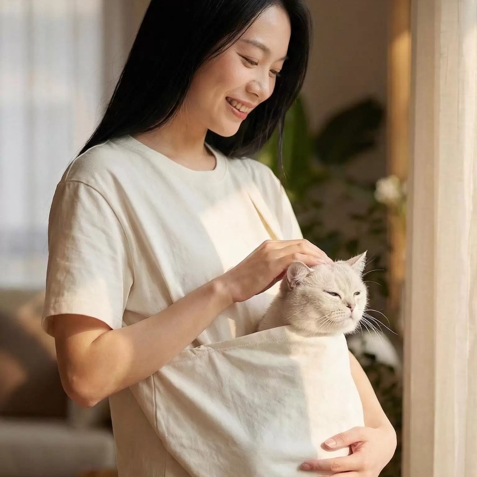 带宠物外出衣服短袖大口袋可抱猫