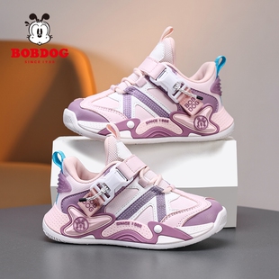 巴布豆童鞋女童运动鞋2025秋冬款皮面防水儿童鞋子女孩百搭跑步鞋