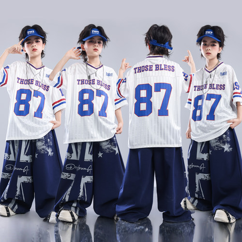 街舞儿童潮服少儿服装hiphop童装男孩舞蹈演出服男童宽松潮牌套装