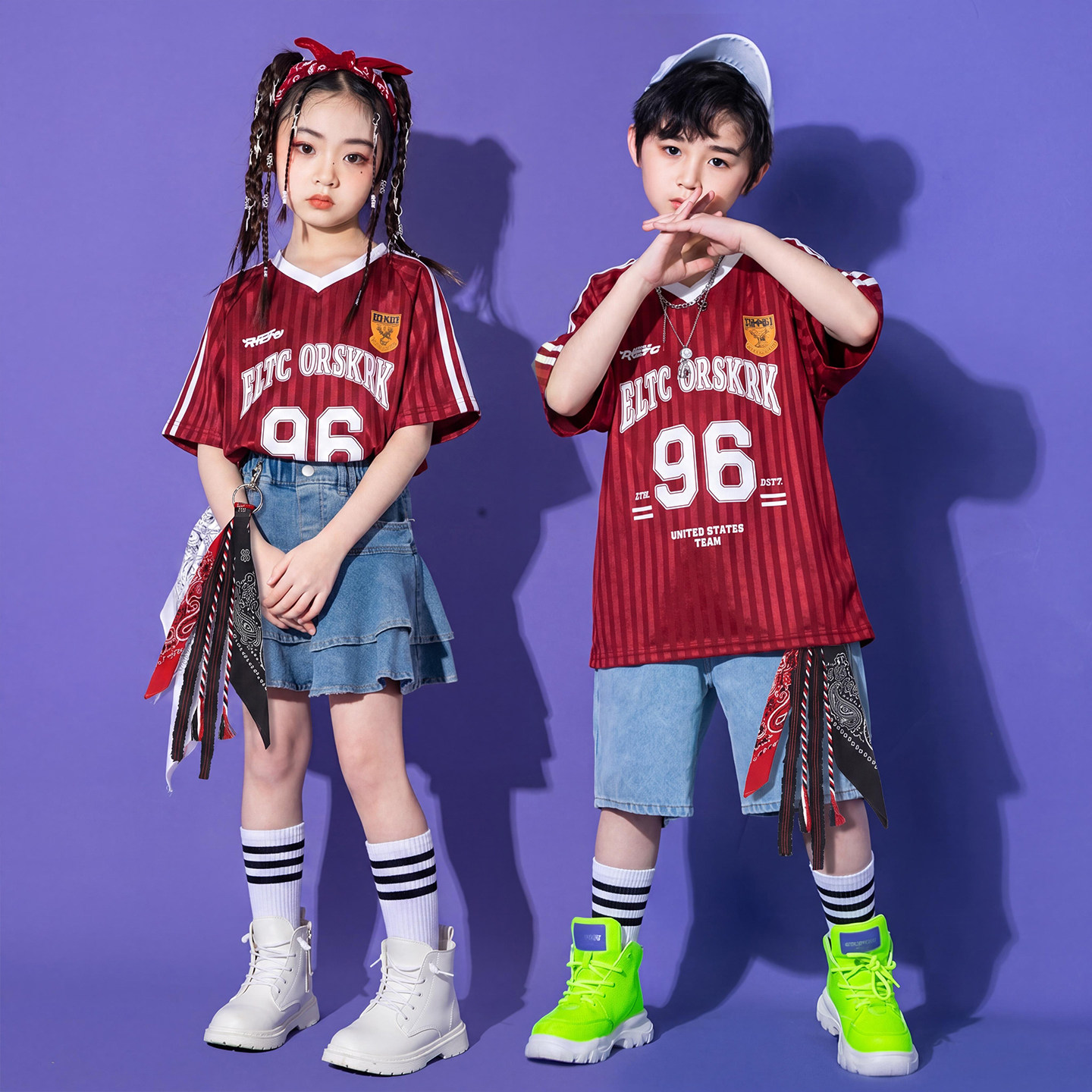 六一儿童演出服少儿街舞服装hiphop童装男童嘻哈潮服爵士舞女童酷