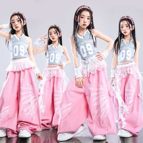 爵士舞服装女童潮酷时髦儿童走秀潮服少儿爵士演出服女团jazz套装