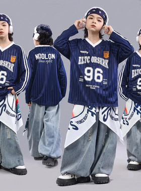 街舞儿童潮服少儿服装hiphop童装架子鼓演出服男童嘻哈宽松套装酷