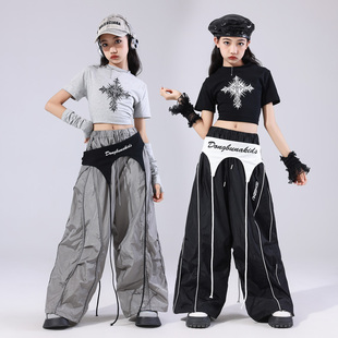 爵士舞服装女童潮酷时髦儿童模特走秀潮服jazz套装少儿爵士演出服