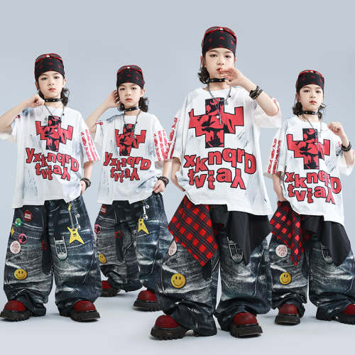 街舞儿童潮服少儿服装hiphop童装男童嘻哈潮牌套装女童潮酷演出服
