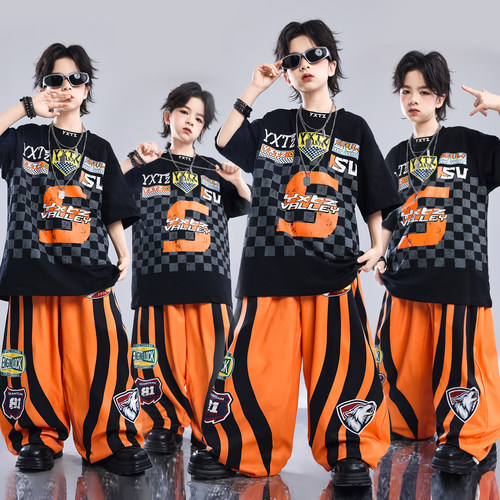 少儿街舞服装hiphop童装儿童街舞潮服男童嘻哈演出服潮酷宽松套装