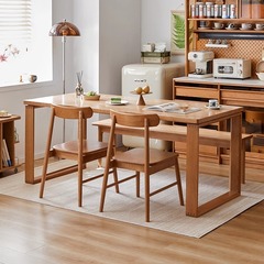 北欧樱桃木莫比恩纯实木大板餐饭桌椅白蜡木日式电脑书桌家用定制