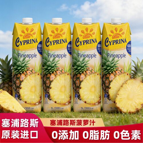 塞浦路斯果汁苹果橙汁菠萝汁4瓶